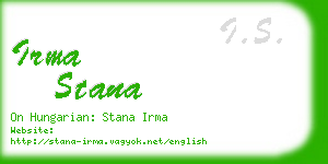 irma stana business card